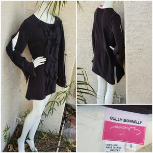 SULLY BONNELLY BLACK 100%SILK‎  TUNIC